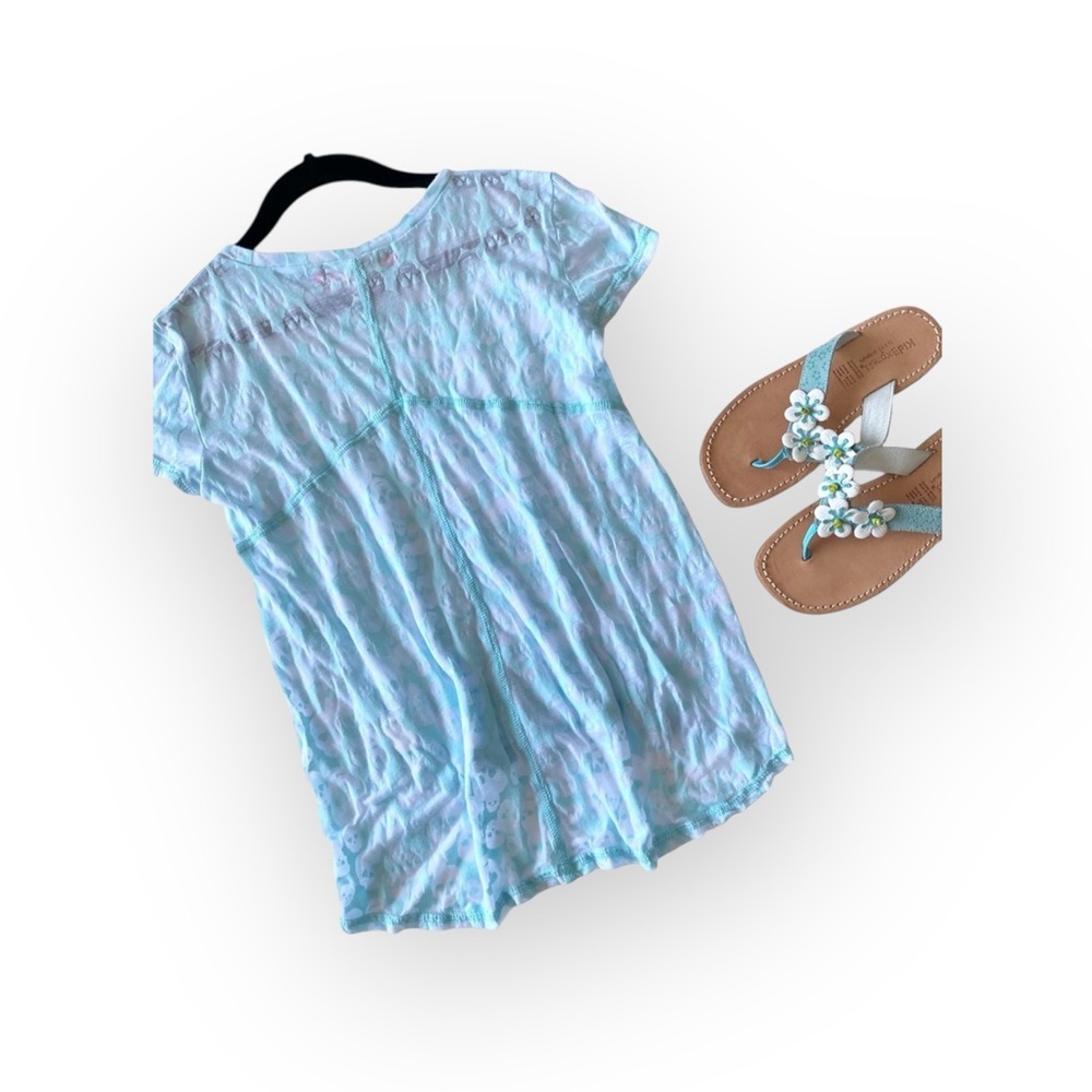 new me.n.u ☺︎︎ Skull Burnout Tee T Shirt ☺︎︎ Turquoise ☺︎ Girl’s Small ☺︎ 5 6 6X - Picture 10 of 16